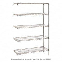 Metro - 2,000 Lb Capacity 5 Shelf Wire Shelving - Add-On Unit - Exact Tooling