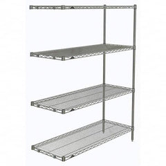 Metro - 2,000 Lb Capacity 4 Shelf Wire Shelving - Add-On Unit - Exact Tooling