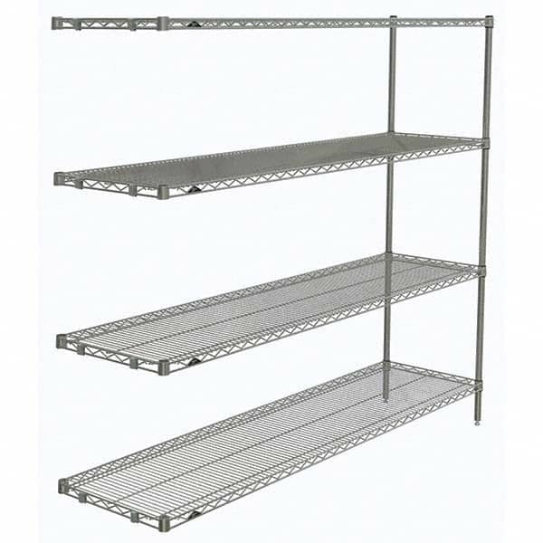 Metro - 2,000 Lb Capacity 4 Shelf Wire Shelving - Add-On Unit - Exact Tooling