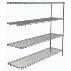 Metro - 2,000 Lb Capacity 4 Shelf Wire Shelving - Add-On Unit - Exact Tooling