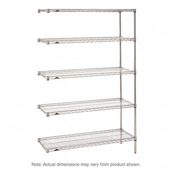 Metro - 2,000 Lb Capacity 5 Shelf Wire Shelving - Add-On Unit - Exact Tooling