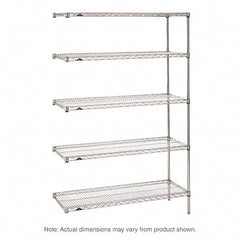 Metro - 2,000 Lb Capacity 5 Shelf Wire Shelving - Add-On Unit - Exact Tooling