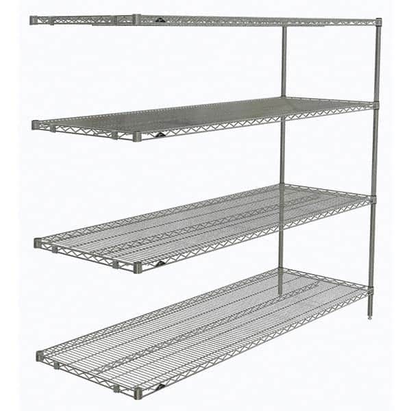 Metro - 2,000 Lb Capacity 4 Shelf Wire Shelving - Add-On Unit - Exact Tooling
