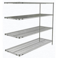 Metro - 2,000 Lb Capacity 4 Shelf Wire Shelving - Add-On Unit - Exact Tooling