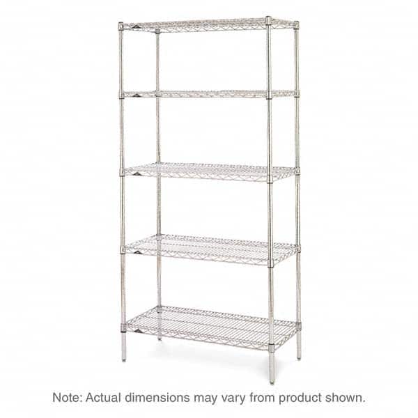 Metro - 2,000 Lb Capacity 5 Shelf Wire Shelving - Starter Unit - Exact Tooling