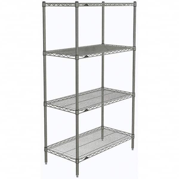 Metro - 2,000 Lb Capacity 4 Shelf Wire Shelving - Starter Unit - Exact Tooling