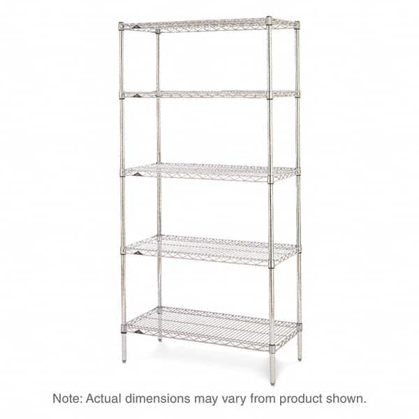 Metro - 2,000 Lb Capacity 5 Shelf Wire Shelving - Starter Unit - Exact Tooling