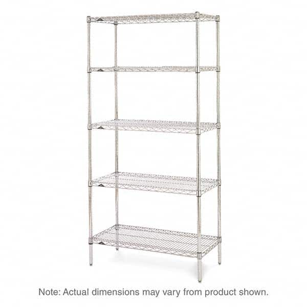 Metro - 2,000 Lb Capacity 5 Shelf Wire Shelving - Starter Unit - Exact Tooling