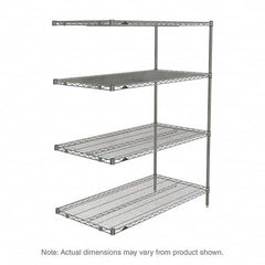 Metro - 2,000 Lb Capacity 4 Shelf Wire Shelving - Add-On Unit - Exact Tooling