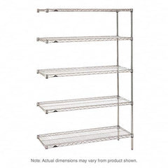 Metro - 2,000 Lb Capacity 5 Shelf Wire Shelving - Add-On Unit - Exact Tooling