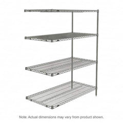 Metro - 2,000 Lb Capacity 4 Shelf Wire Shelving - Add-On Unit - Exact Tooling