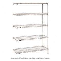 Metro - 2,000 Lb Capacity 5 Shelf Wire Shelving - Add-On Unit - Exact Tooling