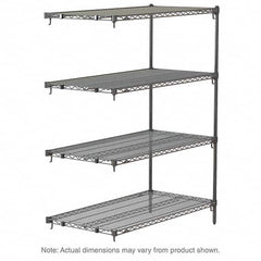 Metro - 2,000 Lb Capacity 4 Shelf Wire Shelving - Add-On Unit - Exact Tooling
