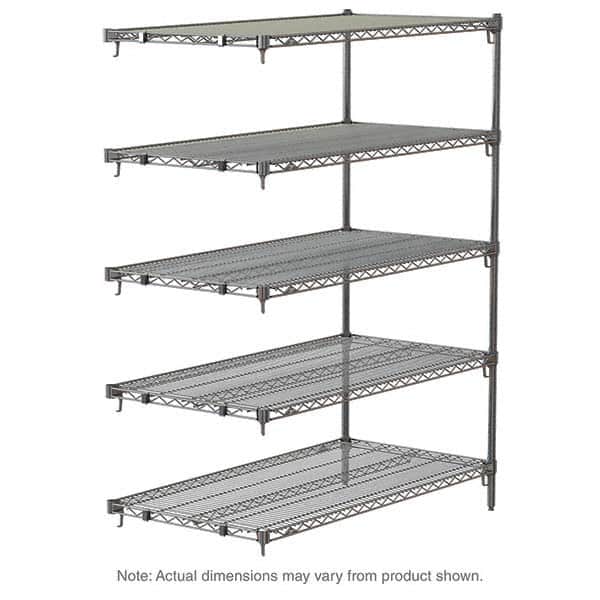 Metro - 2,000 Lb Capacity 5 Shelf Wire Shelving - Add-On Unit - Exact Tooling