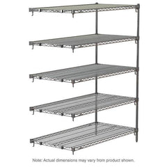 Metro - 2,000 Lb Capacity 5 Shelf Wire Shelving - Add-On Unit - Exact Tooling