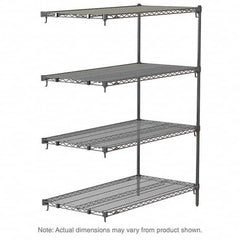 Metro - 2,000 Lb Capacity 4 Shelf Wire Shelving - Add-On Unit - Exact Tooling