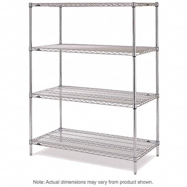 Metro - 2,000 Lb Capacity 4 Shelf Wire Shelving - Starter Unit - Exact Tooling