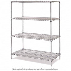 Metro - 2,000 Lb Capacity 4 Shelf Wire Shelving - Starter Unit - Exact Tooling