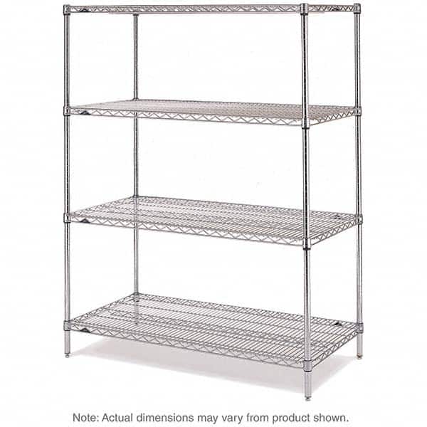 Metro - 2,000 Lb Capacity 4 Shelf Wire Shelving - Starter Unit - Exact Tooling