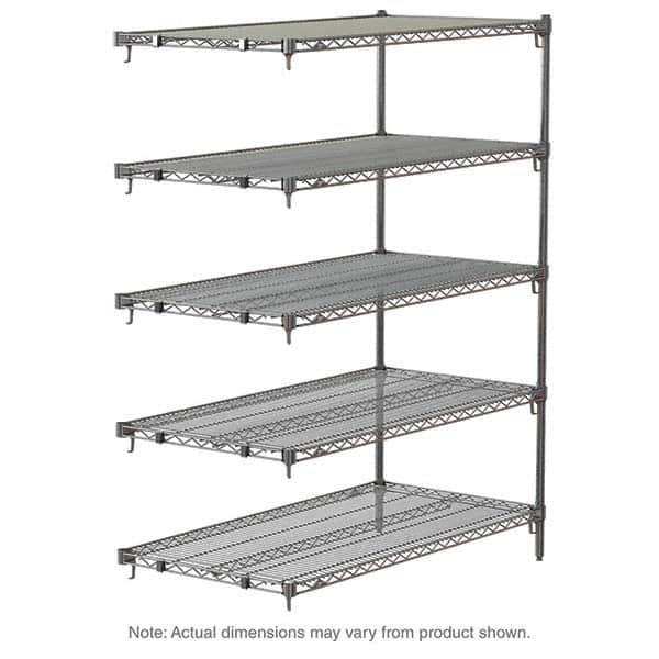 Metro - 2,000 Lb Capacity 5 Shelf Wire Shelving - Add-On Unit - Exact Tooling