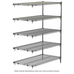 Metro - 2,000 Lb Capacity 5 Shelf Wire Shelving - Add-On Unit - Exact Tooling
