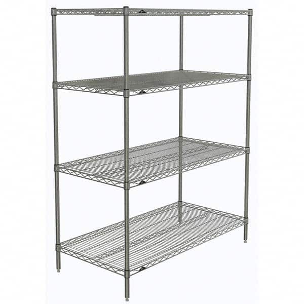 Metro - 2,000 Lb Capacity 4 Shelf Wire Shelving - Starter Unit - Exact Tooling