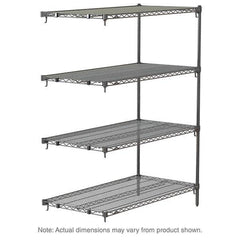 Metro - 2,000 Lb Capacity 4 Shelf Wire Shelving - Add-On Unit - Exact Tooling
