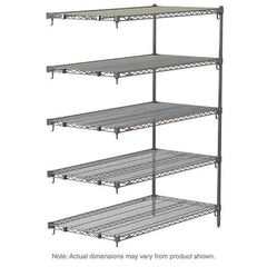 Metro - 2,000 Lb Capacity 5 Shelf Wire Shelving - Add-On Unit - Exact Tooling