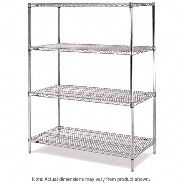 Metro - 2,000 Lb Capacity 4 Shelf Wire Shelving - Starter Unit - Exact Tooling