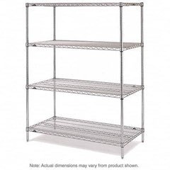 Metro - 2,000 Lb Capacity 4 Shelf Wire Shelving - Starter Unit - Exact Tooling