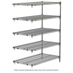 Metro - 2,000 Lb Capacity 5 Shelf Wire Shelving - Add-On Unit - Exact Tooling