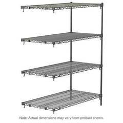 Metro - 2,000 Lb Capacity 4 Shelf Wire Shelving - Add-On Unit - Exact Tooling
