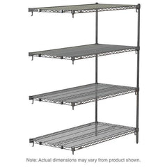 Metro - 2,000 Lb Capacity 4 Shelf Wire Shelving - Add-On Unit - Exact Tooling