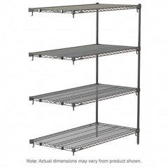 Metro - 2,000 Lb Capacity 4 Shelf Wire Shelving - Add-On Unit - Exact Tooling