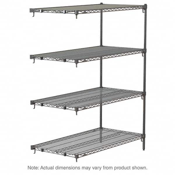 Metro - 2,000 Lb Capacity 4 Shelf Wire Shelving - Add-On Unit - Exact Tooling