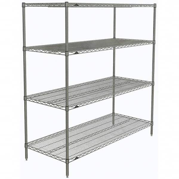 Metro - 2,000 Lb Capacity 4 Shelf Wire Shelving - Starter Unit - Exact Tooling
