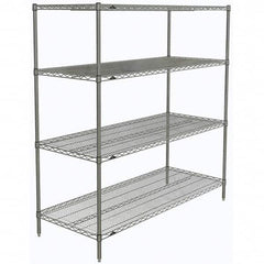 Metro - 2,000 Lb Capacity 4 Shelf Wire Shelving - Starter Unit - Exact Tooling