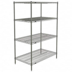Metro - 2,000 Lb Capacity 4 Shelf Wire Shelving - Starter Unit - Exact Tooling