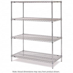 Metro - 2,000 Lb Capacity 4 Shelf Wire Shelving - Starter Unit - Exact Tooling