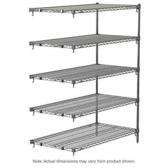 Metro - 2,000 Lb Capacity 5 Shelf Wire Shelving - Add-On Unit - Exact Tooling