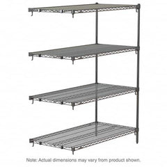 Metro - 2,000 Lb Capacity 4 Shelf Wire Shelving - Add-On Unit - Exact Tooling