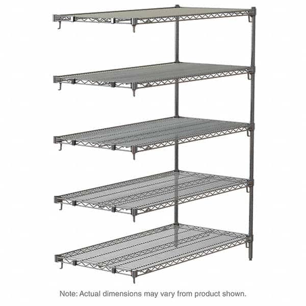 Metro - 2,000 Lb Capacity 5 Shelf Wire Shelving - Add-On Unit - Exact Tooling