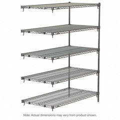 Metro - 2,000 Lb Capacity 5 Shelf Wire Shelving - Add-On Unit - Exact Tooling