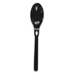 WeGo - Paper & Plastic Cups, Plates, Bowls & Utensils; Breakroom Accessory Type: Soup Spoon ; Breakroom Accessory Description: Utensils-Disposable Soup Spoon ; Color: Black - Exact Tooling