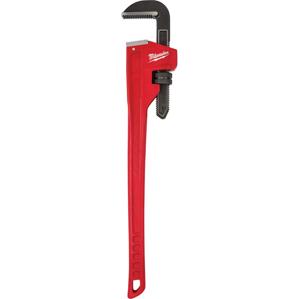 Milwaukee Tool - Pipe Wrenches; Type: Pipe Wrench ; Maximum Pipe Capacity (Inch): 5 ; Overall Length (Inch): 36 ; Material: Steel ; Additional Information: Ergonomic Handle Design That Helps Prevent Fatigue And Slip ; Finish/Coating: Black - Exact Tooling