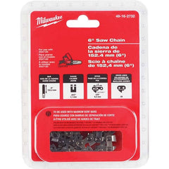 Milwaukee Tool - Power Lawn & Garden Equipment Accessories; Type: Chainsaw Chain ; Product Compatibility: MILWAUKEE? M12 FUEL? HATCHET? 6" Pruning Saw (2527-20) ; Material: Metal ; Length (Inch): 6" ; Description: 3/8" Low Profile Chain Pitch - Exact Tooling