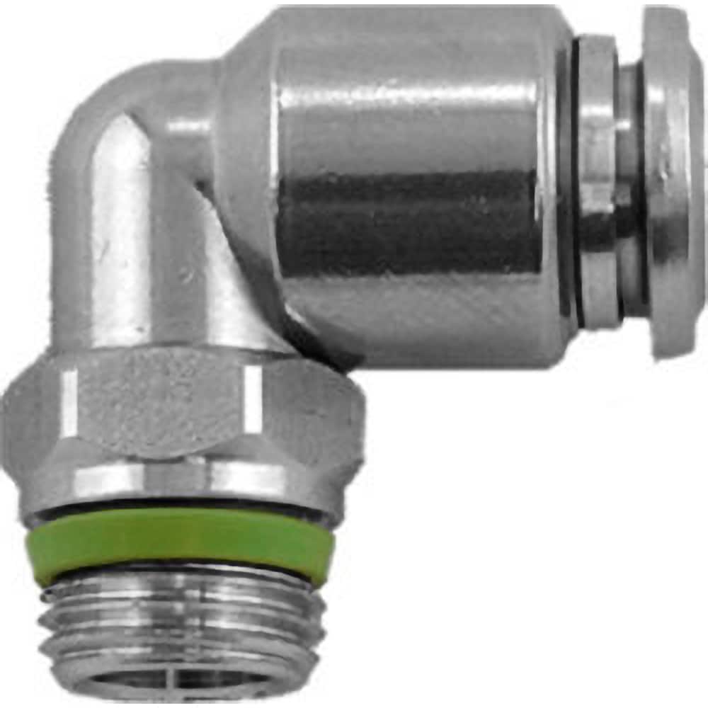 Aignep USA - Metal Push-To-Connect Tube Fittings; Type: Male Elbow Swivel ; Tube Outside Diameter (mm): 6 ; Maximum Working Pressure: 290.000 ; Connection Style: Push to Connect ; Connection Type: Push to Connect ; Material: 316L Stainless Steel - Exact Tooling