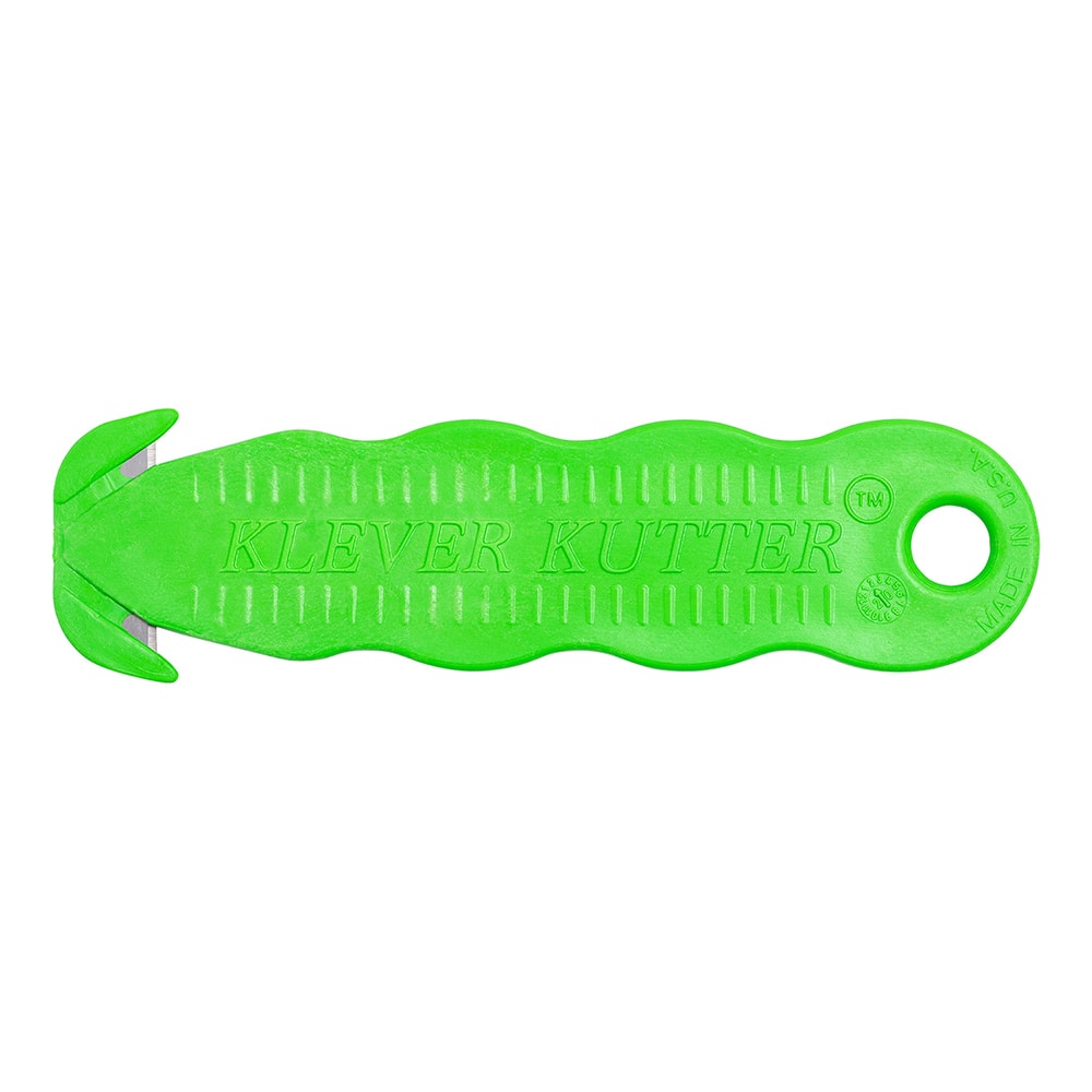 Klever Innovations - Utility Knives, Snap Blades & Box Cutters; Type: Safety Blade ; Blade Type: Concealed ; Number of Blades Included: 1 ; Number of Blades: 1 ; Handle Material: Plastic ; Color: Green - Exact Tooling