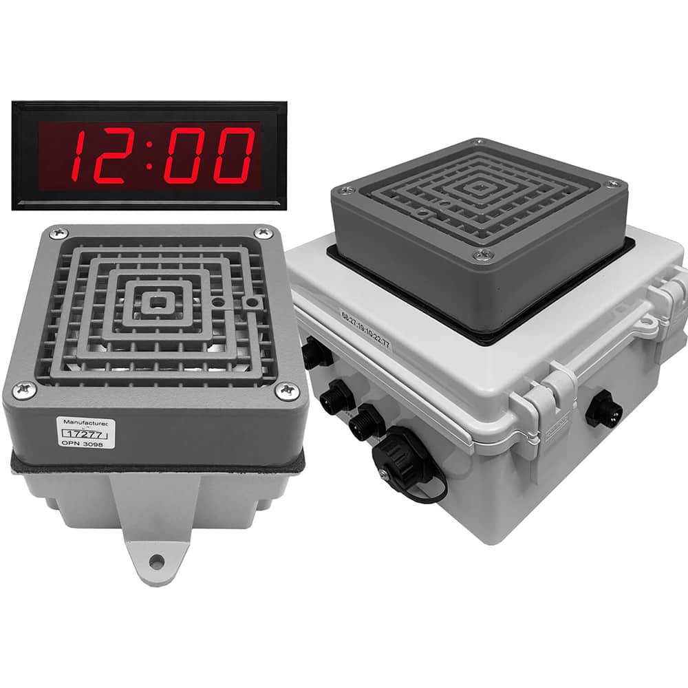 LinorTek - Bells, Horns & Sirens; Type: IP Buzzer Clock ; Explosion Proof: No ; Vibrating: Yes ; Weatherproof: Yes ; Decibels @ Ten Feet (dB): 100.00 ; Voltage: 24 VAC - Exact Tooling