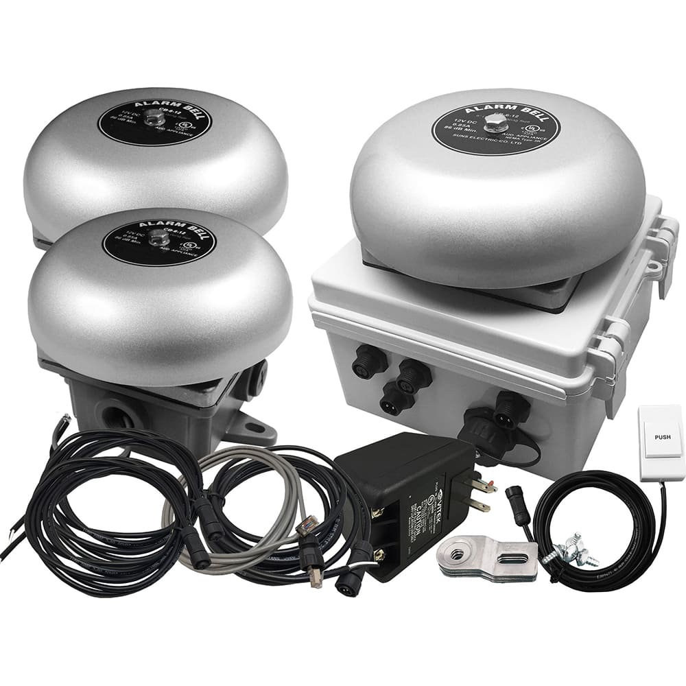 LinorTek - Bells, Horns & Sirens; Type: IP Bell ; Explosion Proof: No ; Vibrating: Yes ; Weatherproof: Yes ; Decibels @ Ten Feet (dB): 88.00 ; Voltage: 12 VAC/VDC - Exact Tooling